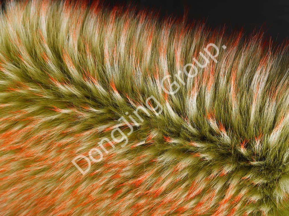 DW0551 fructus viridis et bicolor tinctus tip faux fur fabric