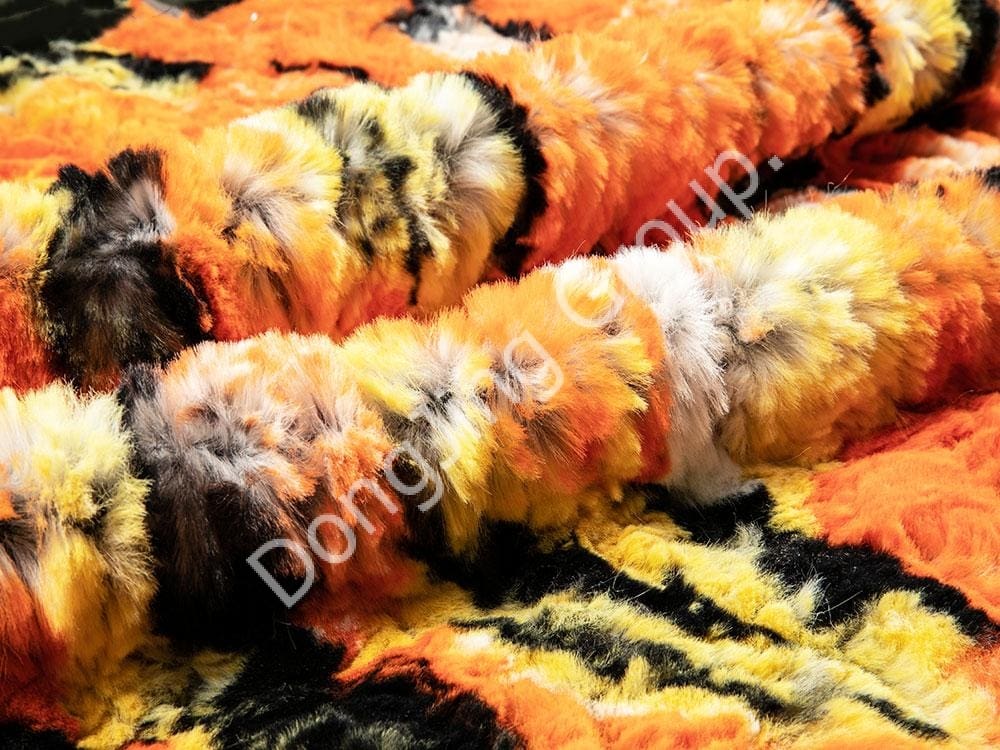 7KT0362-Off-coloris impressi capilli cuniculi faux fur fabric