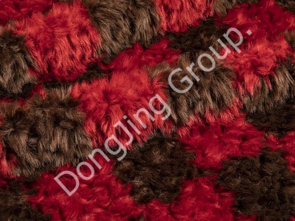 Arcanum servandi colorem Brown Et Red Brushed Rabbit Hair Faux Fur Fabric splendida et diuturna