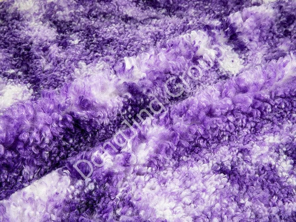 8T0821-purpureus rotundus reticulum ejusdem coloris nuntius fasciculumque imitatio lanae faux fur fabric