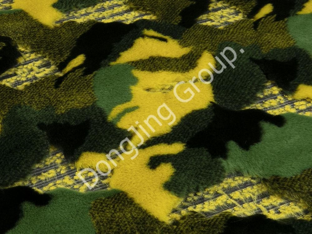 9HW0195-Five-color jacquard viridis mang pythonis exemplar faux fur fabric