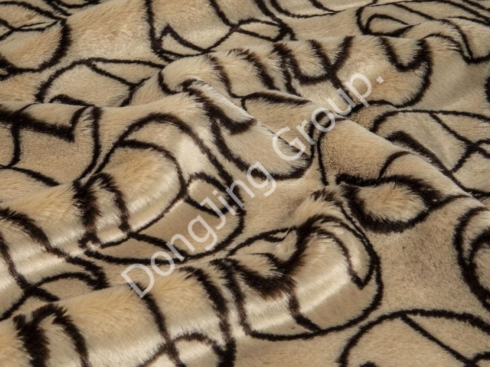 9HW0504-Duo-color jacquard pilorum leporis faux fur fabric