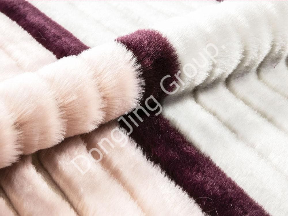 9HW0544-Pink purpura caerulea anti-capillus quatuor color jacquard leporis pili faux fur fabric