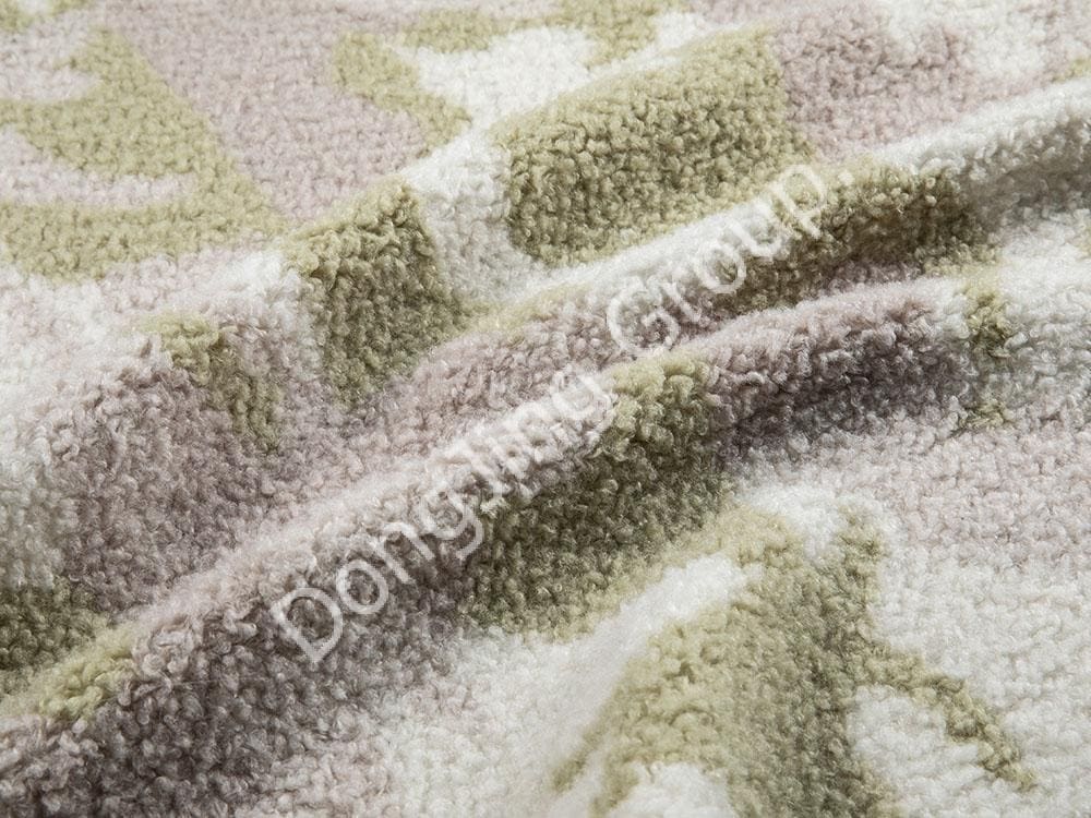 9KW0368-Tribus color camouflage viridis oatmeal imitatio lanae faux fur fabric