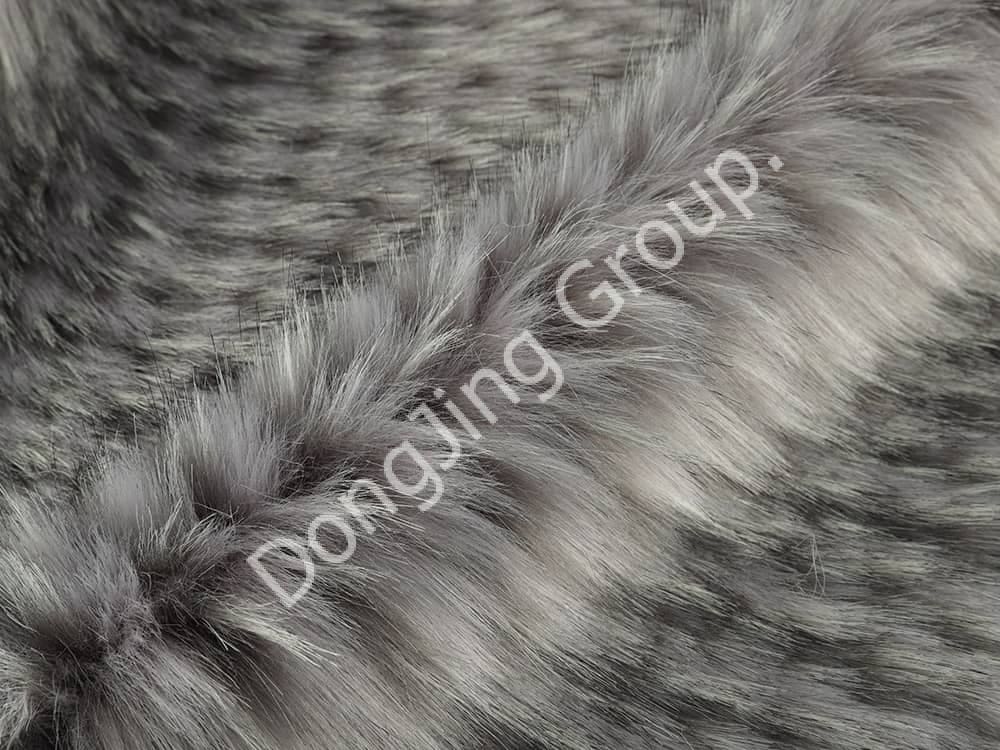 9W0685 gry pineapple raccoon capillus faux fur fabric