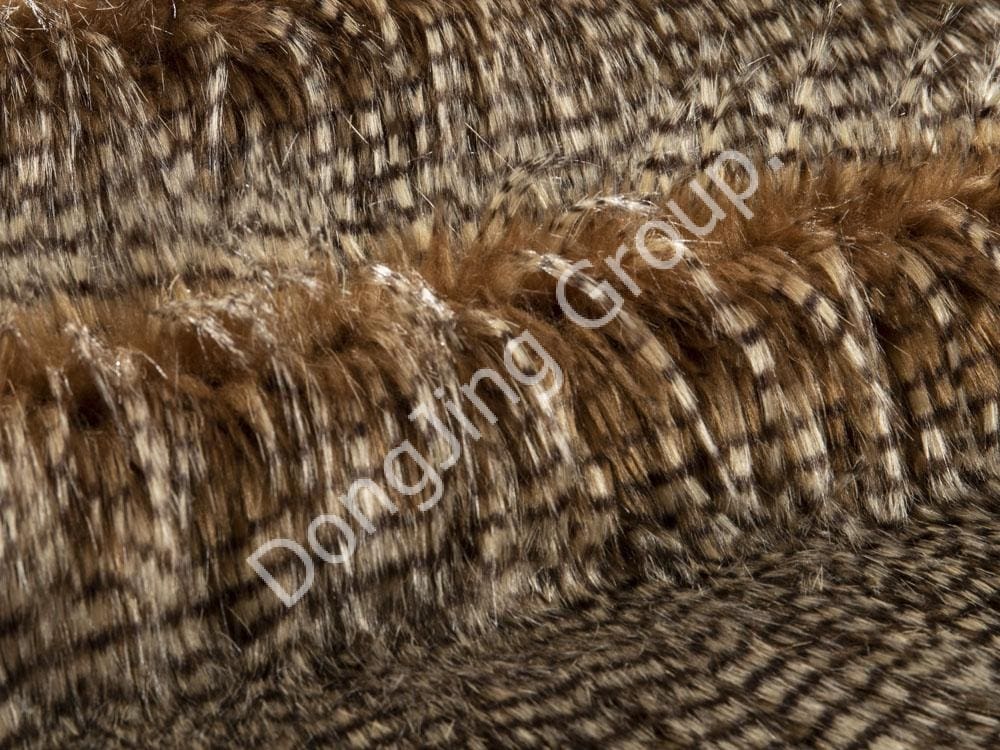 9W1111-Duo-color jacquard pilosus phasianus pilosus faux fur fabric