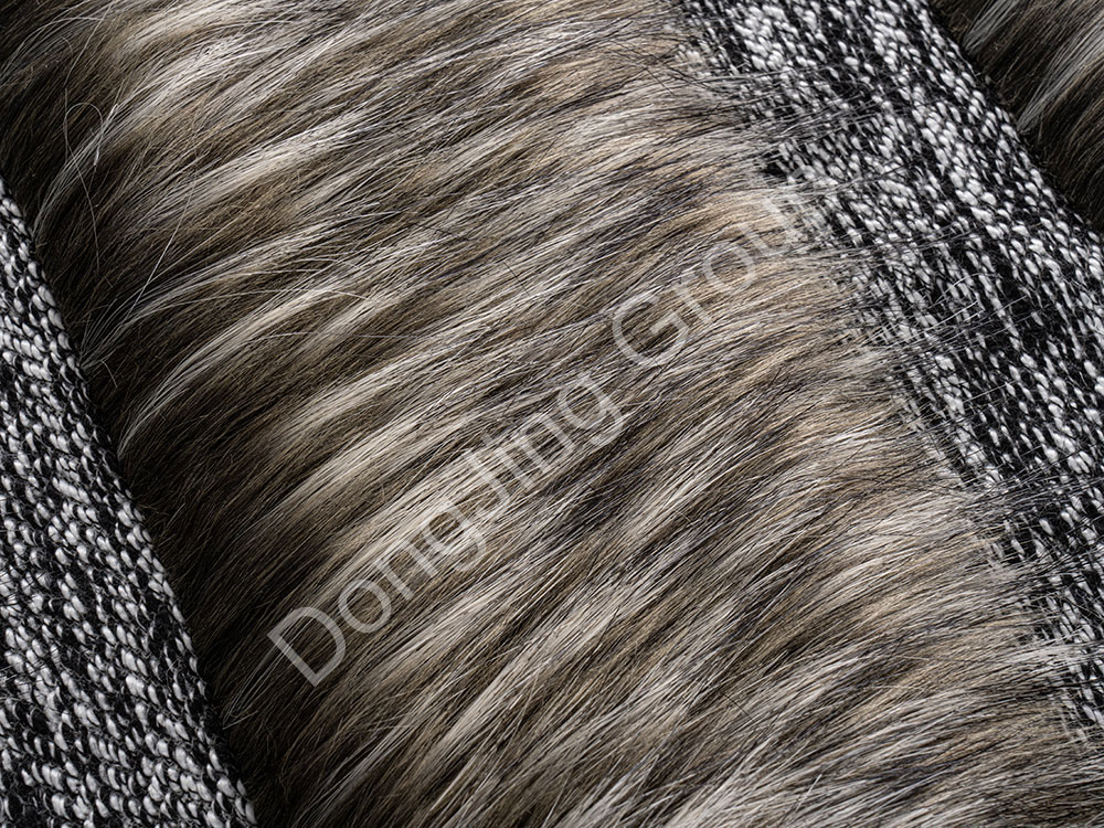 Quomodo facit Jacquard technologiam Duo Colorem Jacquard Fur Tips Faux Fur Fabric unico lepore?